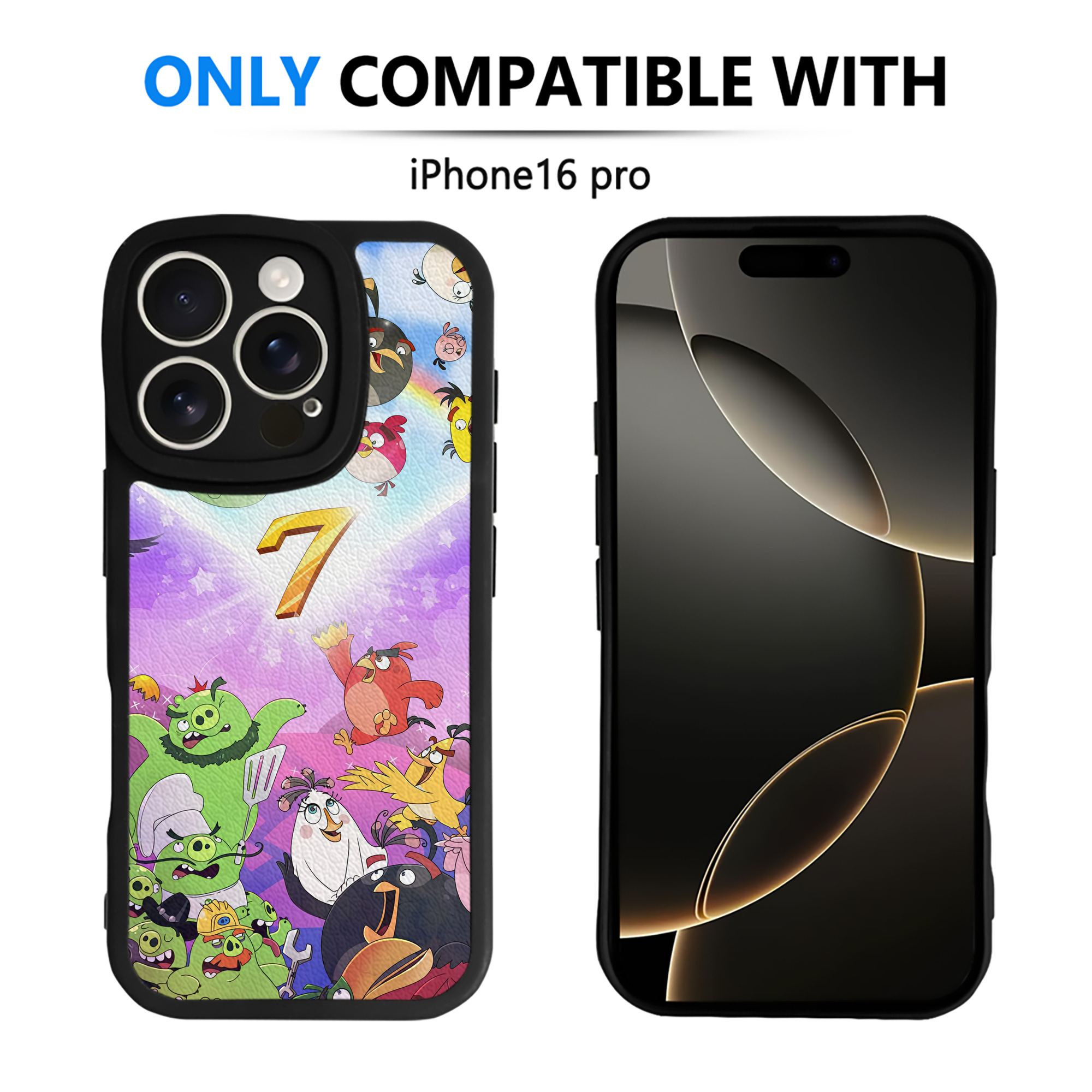 （画像用） Angry Birds アングリーバード 【iPhone 16シリーズ対応】シリコンスマホケース（レザー調） 材質：シリコン